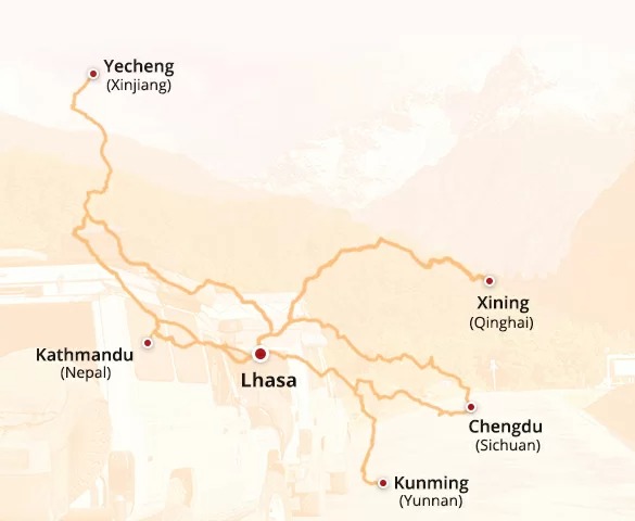 Tibet Highway Map